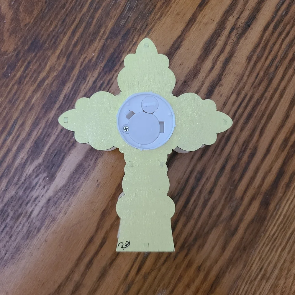 💡HANDPAINTED Wooden Scrolled Cross Shadowbox